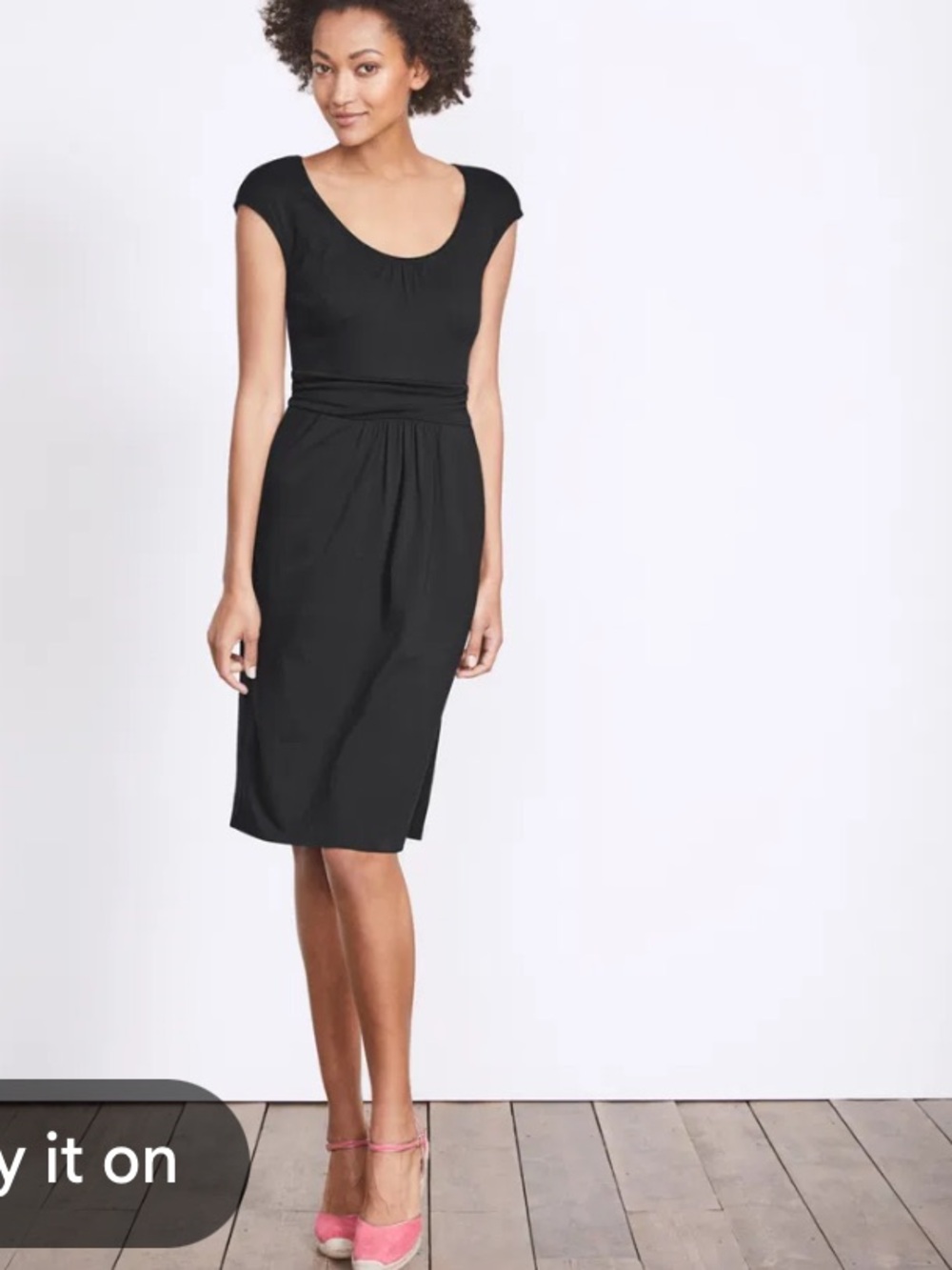BODEN Margot Dress Navy Blue Scoop Neck Pockets Knit Sz 4P US Petite
